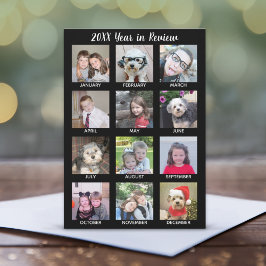 12 Fotokollage med år i recension 2020 Julkort