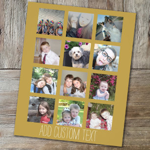 12 Fotokollage med Guld-bakgrund Flygblad
