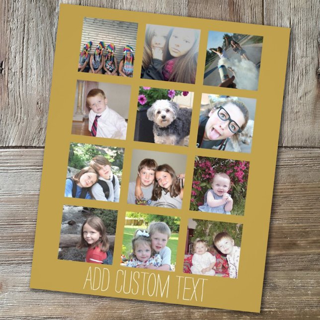 12 Fotokollage med Guld-bakgrund Flygblad (Skapare uppladdad)