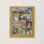 12 Fotokollage med Guld-bakgrund Pussel<br><div class="desc">Lägg till ditt favoritprogram bilder i den här roligten-mallen. Du kan använda Instagram-foton eller eventuella foton för det här rutnätet.</div>