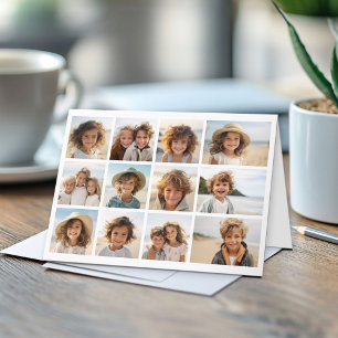 12 Fotokollage med vit bakgrund Kort