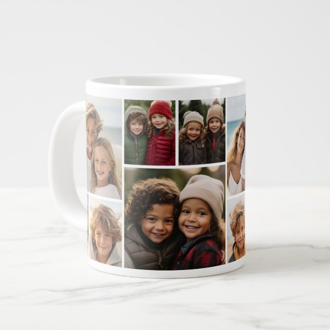 12 Fotokollage - Modern, Minimal Ristning Jumbo Mugg (Framsida vänster)