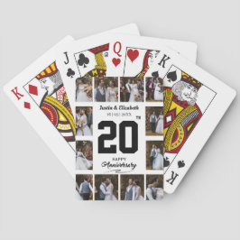 12 fotokollage på Lycklig-årsdagen Casinokort