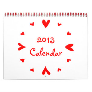12 hearts 2013 Calendar Kalender
