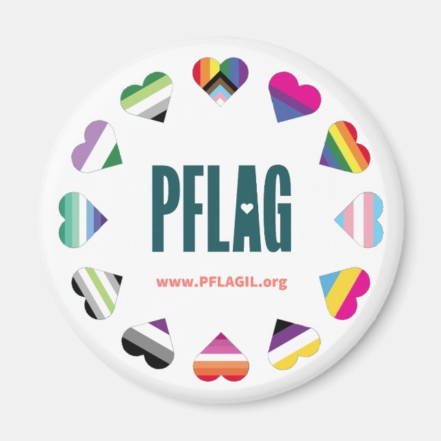 12 Hearts Circle PFLAG-magnet Magnet (Framsidan)