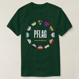 12 Hearts Circle PFLAG T-Shirt för mörkens bakgrun