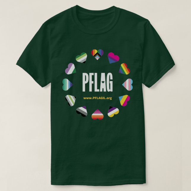 12 Hearts Circle PFLAG T-Shirt för mörkens bakgrun (Design framsida)