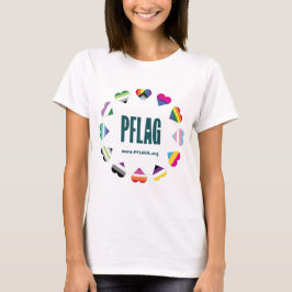 12 Hjärtcirkel PFLAG T- Shirt för vit kant T
