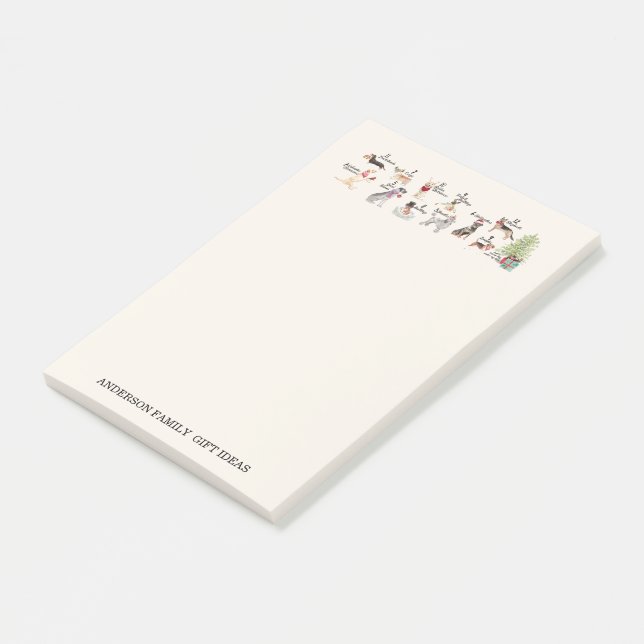 12 hundar av jul i helgdaghattScarves noterar Post-it Block (Vinklad)