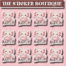 12 I ett anpassat Cute- namn, svenskt Axolotl- pak Klistermärken