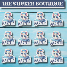 12-i-ett-arbetsminne för anpassat datornamn Axolot Klistermärken