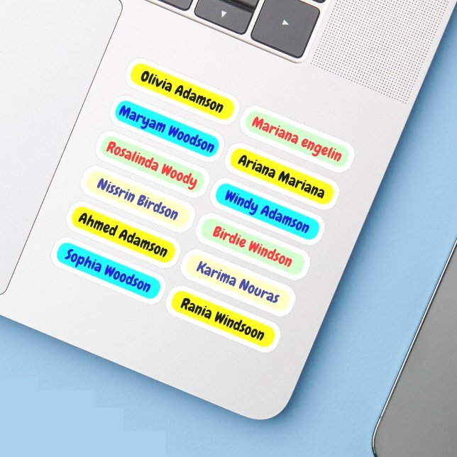 12 ID Långvattentäta etiketter | Efternamnsmärken (name sticker printing)