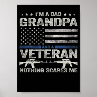 12 Jag är pappa farfar veteran skjorta Vintage blå Poster