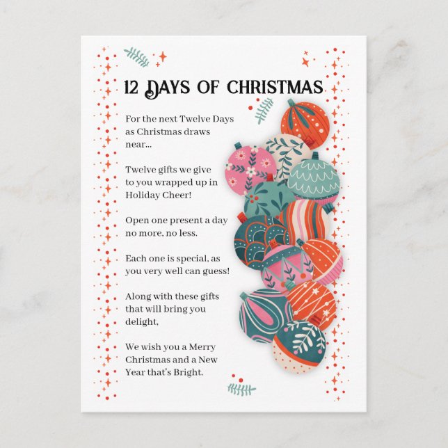 12 julbrev helg vykort (Framsida)