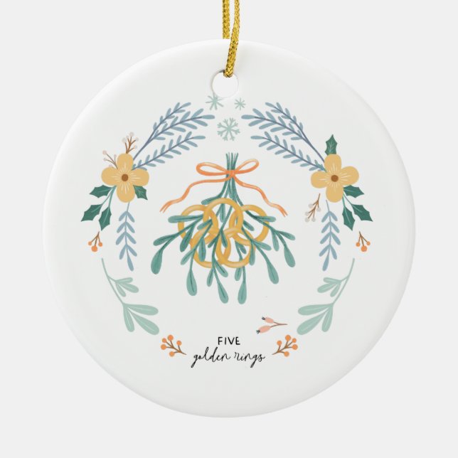 12 Juldagar Helgdag Traditional Ringar Julgransprydnad Keramik (Framsidan)