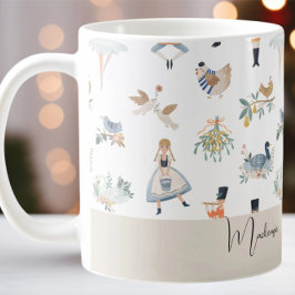 12 Juldagar i Helgdag Mönster Kaffemugg