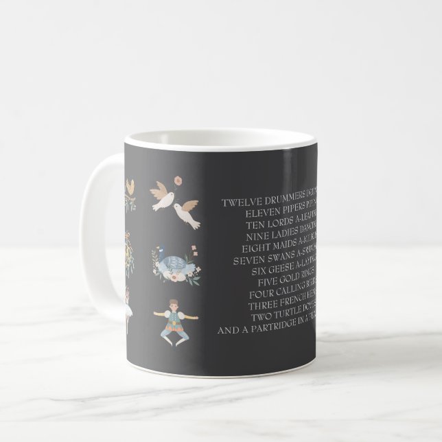 12 Juldagar i Helgdag Sång Kaffemugg (Framsida vänster)