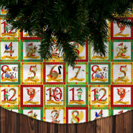 12 Juldagar Julgransmatta Borstad Polyester