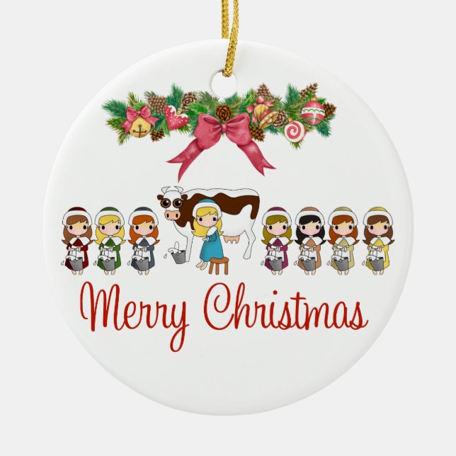 12 Juldagar Julgransprydnad Keramik (Framsidan)