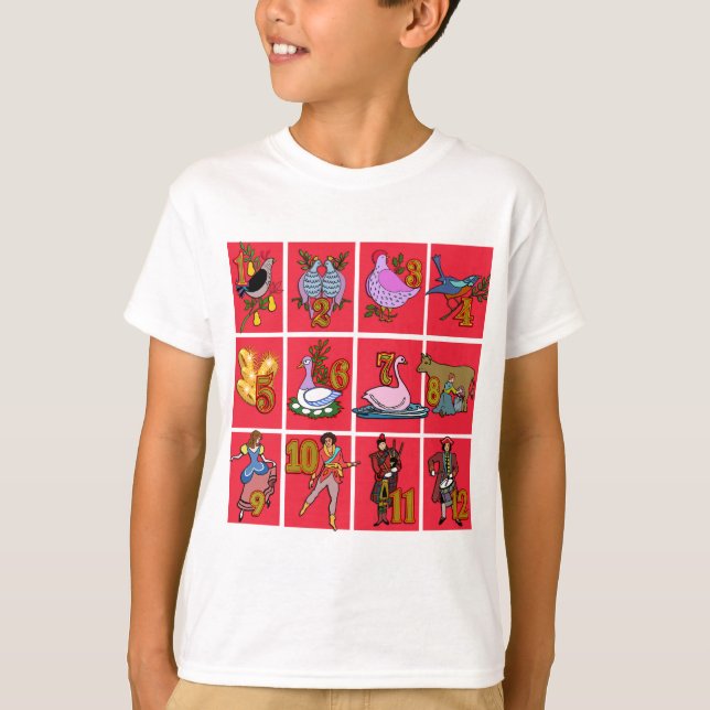 12 Juldagar T-shirts, skjortor, skjortor, gåvor Tröja (Framsida)