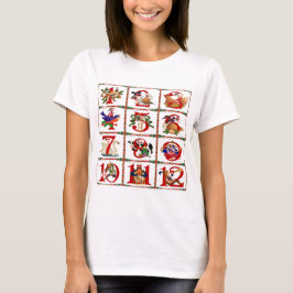 12 juldagars Quilt Printpresenter Tee Shirt
