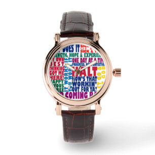 12 kliva slogan armbandsur