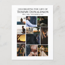 12 kollage begravning vykort