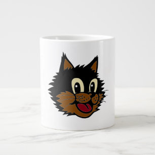 12 KUL SMILING BLACK OCH BROWN NAUGHTY CAT JUMBO MUGG