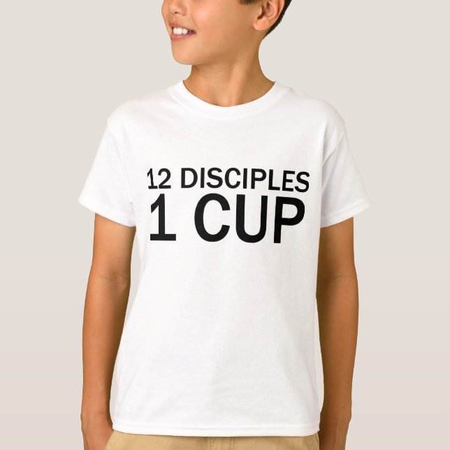 12 LÄROJUNGAR, 1 KOPP Rolig Sista Måltid T-Shirt (Framsida)