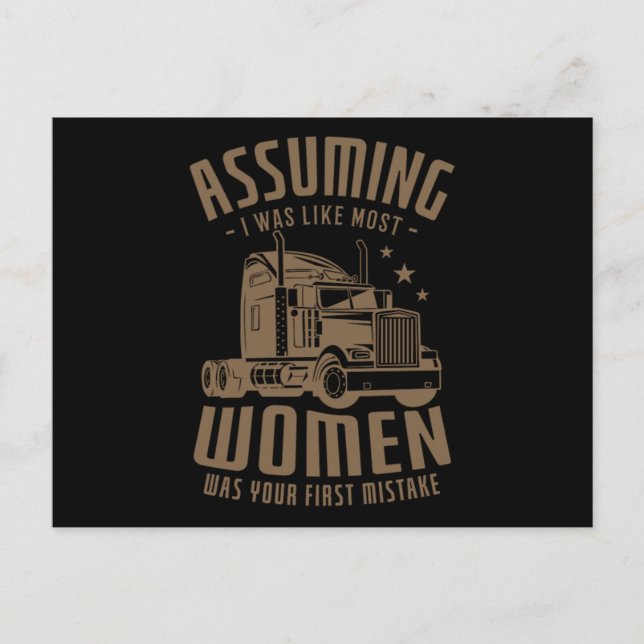 12.Lastbil Trucker för en Lastbil-drivrutin Meddelande Vykort (Framsida)