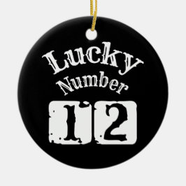12 - Lucky Number 12 Tur Julgransprydnad Keramik