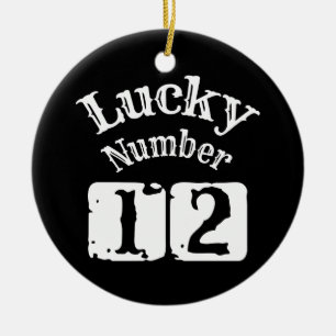12 - Lucky Number 12 Tur Julgransprydnad Keramik