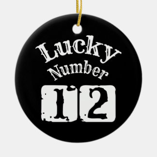 12 - Lucky Number 12 Tur Julgransprydnad Keramik