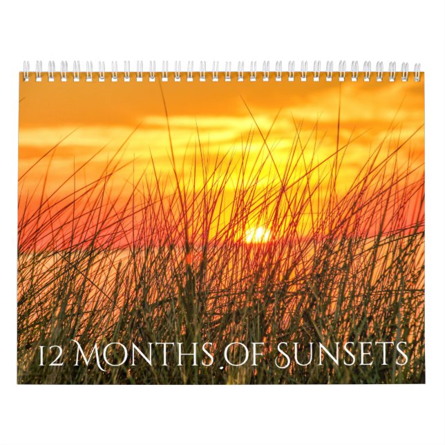 12 månader av solnedgångkalendern kalender (Omslag)