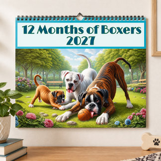 12 månader med boxerhundar: Boxerhundar roar dig h Kalender