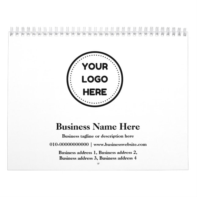 12 månaders 12 Bilder Business Logotyp Professione Kalender (Omslag)