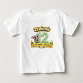 12 Månaders Bebis Milstolpe Första Födelsedagen T Shirt