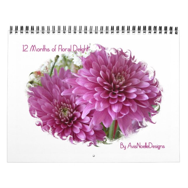 12 månaders Blommigt Delight-Flowers Kalender (Omslag)