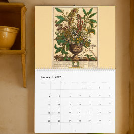 12 månaders blommor Barock Rokoko Botanisk konst Kalender