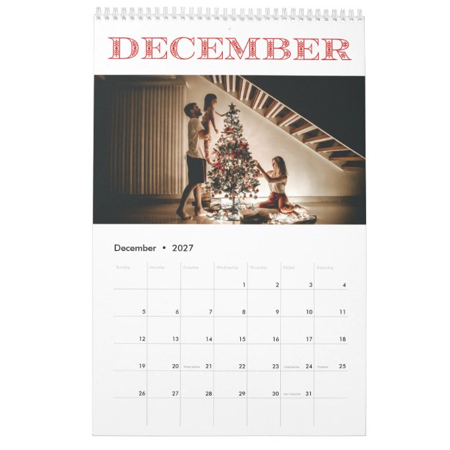12 månaders foto kalender (Dec 2027)
