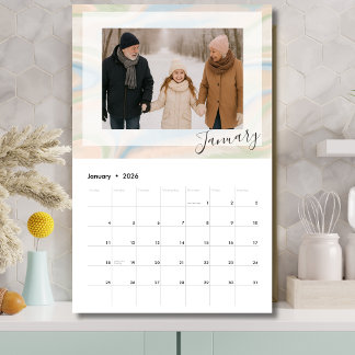 12-månaders fotokalender – Present till farföräldr Kalender