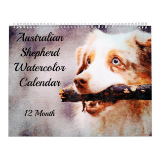 12 månaders Hund för boskap i Australian shepherd Kalender