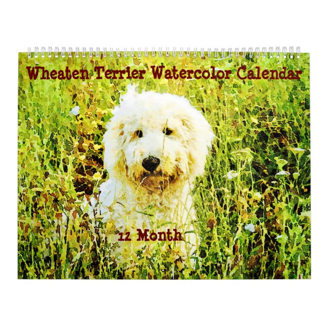12 månaders Hundar Pets Watercolor Gift Kalender (Omslag)