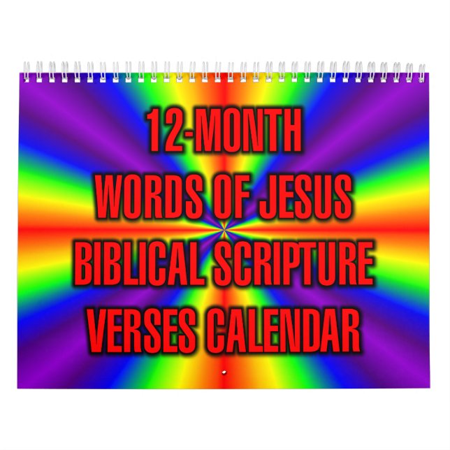 12-månaders Jesu bibliska skriftställen Kalender (Omslag)