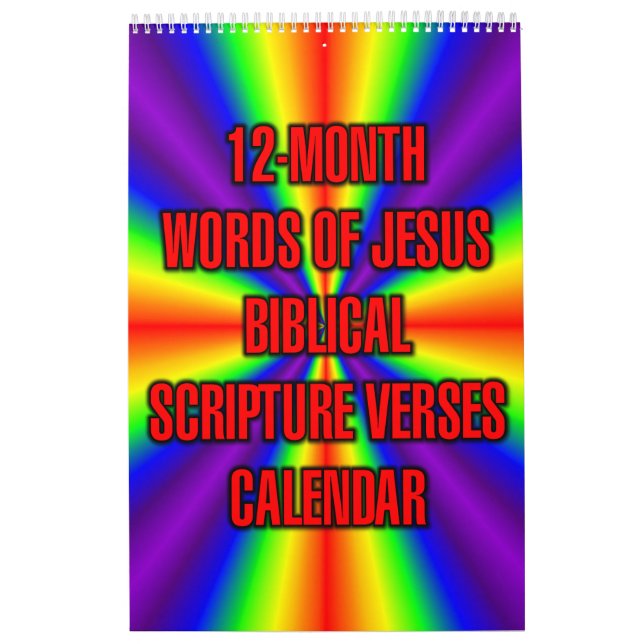 12-månaders Jesu-ord Bibliska skriftställen Kalender (Omslag)
