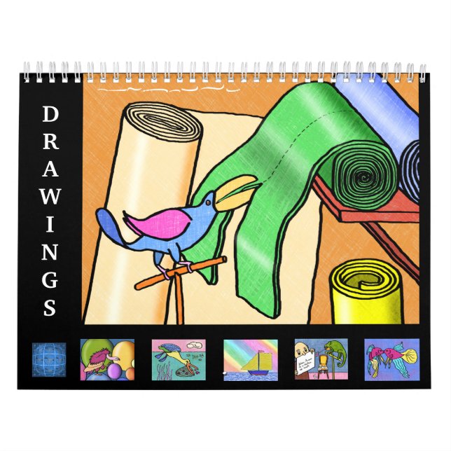 12 månaders kalender för det barnsliga stil teckni (Omslag)