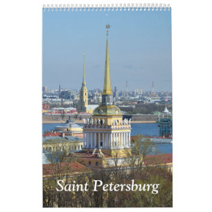 12 månaders kalender för Sankt Petersburgs vägg