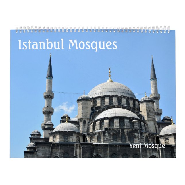 12 månaders kalender för väggen i Istanbul Mosques (Omslag)