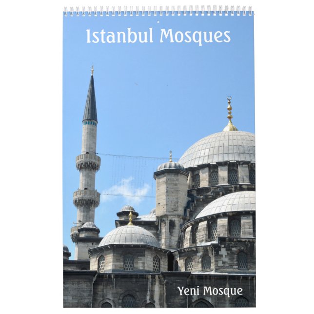 12 månaders kalender för väggen i Istanbul Mosques (Omslag)