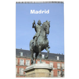 12 månaders kalender i Madrids vägg